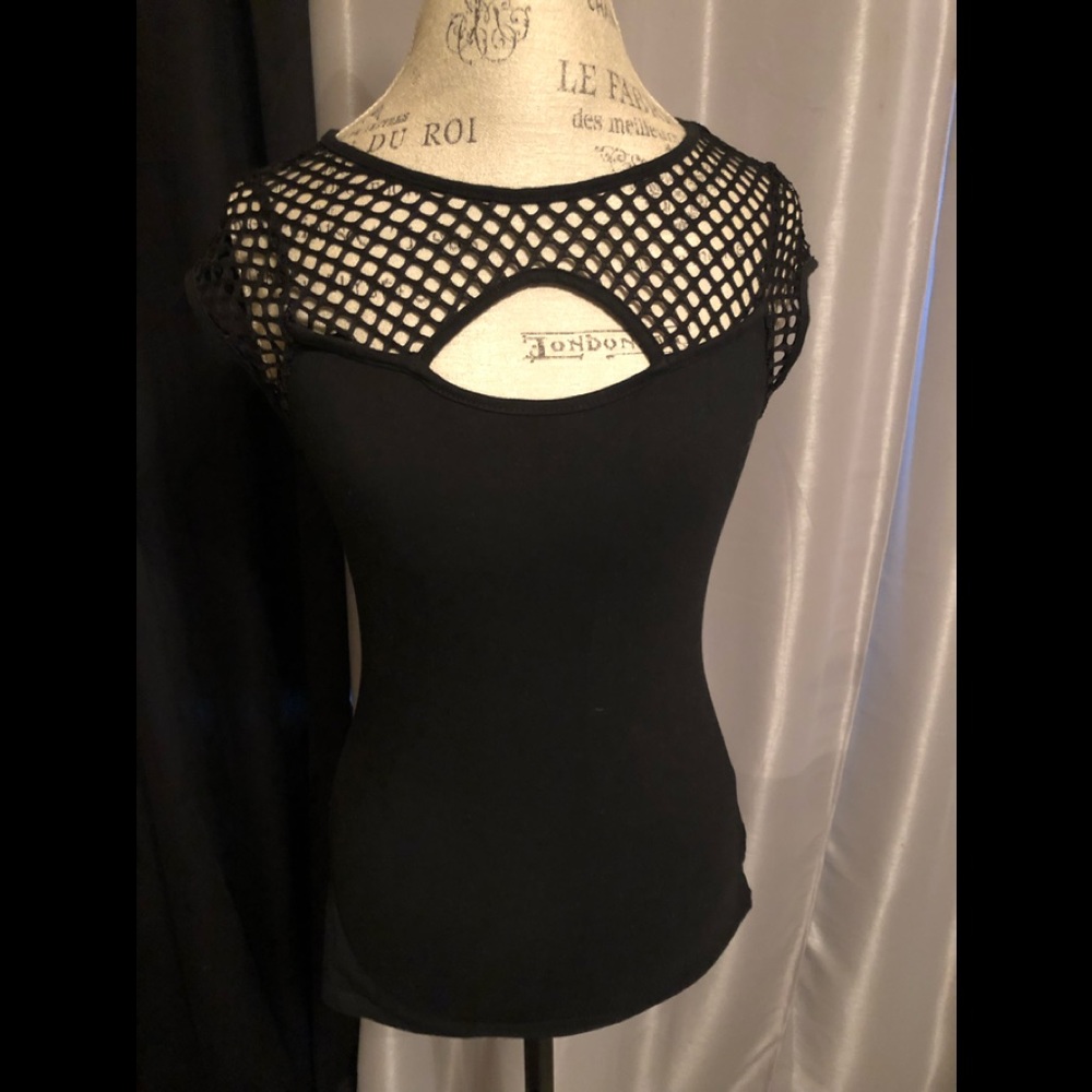 Bebe Fishnet Top - Size Small